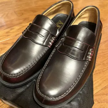 미사용 로퍼 AAA 25.0cm 인조 가죽 브라운