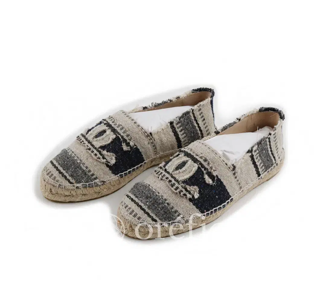 CHANEL G29762 Fabric CC Logo Fabric Espadrilles 39