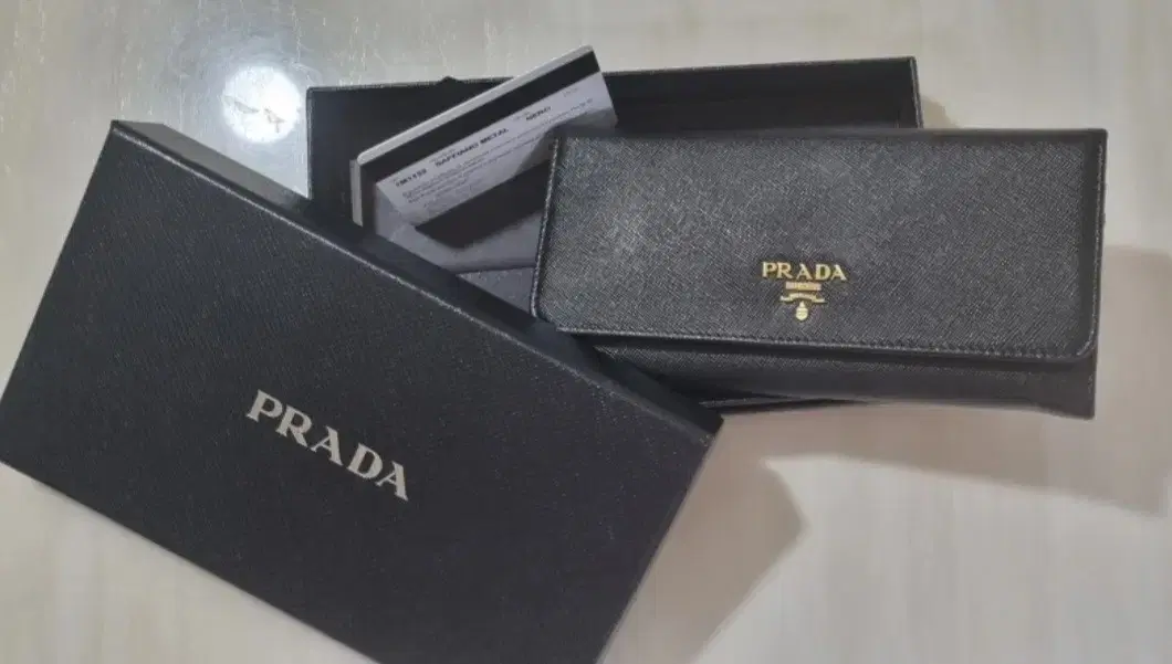 Prada Black Saffiano Long Wallet