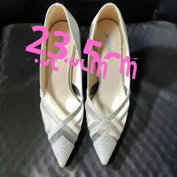 스팽글, 라메, 23.5cm, 실버 하이힐 8.5cm 힐
