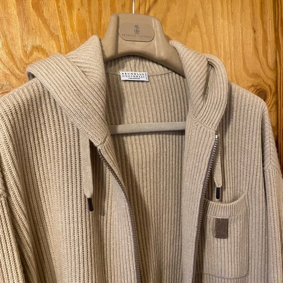 Brunello Cucinelli 23 f/w cashmere drawstring loop pocket hoodie