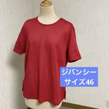 지방시 빨간색 올 로고 무늬 반팔
