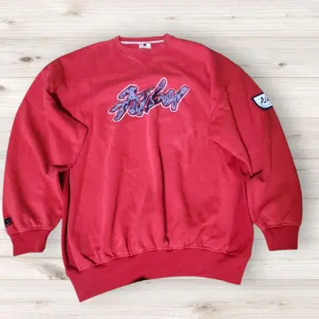 FUBU SPORTS 로고 자수 코튼 맨투맨 후드 티셔츠 속기모 2XL