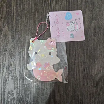 Sanrio 키티 쉘 거울 키체인 머메이드 핑크 인어