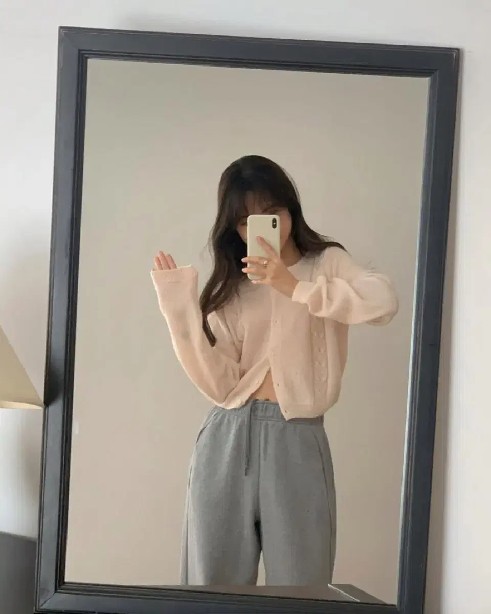 리터 로미 알파카 가디건 핑크 새상품