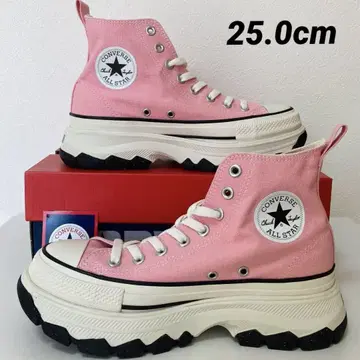 컨버스 올스타 트랙 웨이브 HI 통굽 스니커즈 25cm 핑크