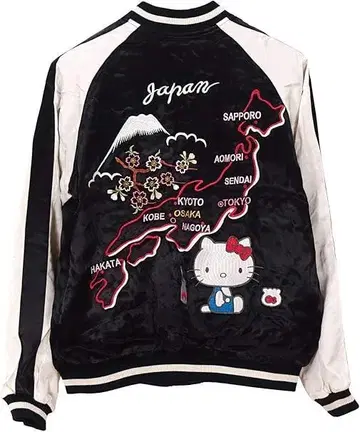 헬로키티와 일본 지도 스카잔 HKSJ-506 자카드 XL 실버