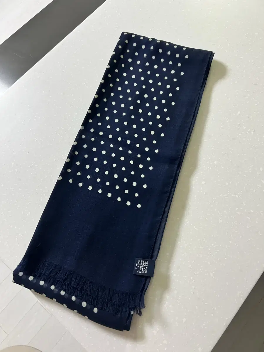 Drake's Navy Dot Scarf