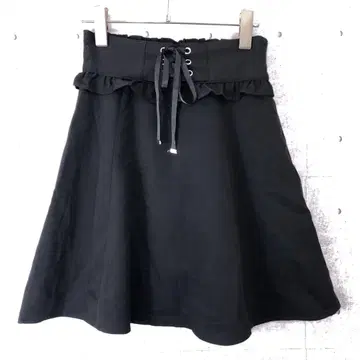 히메카지 고스로리 양산 헌옷 프릴 허리 끈으로 묶는 리본 플레어 스커트