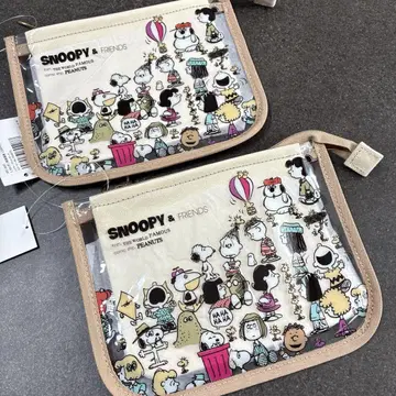 스누피 레이어 플랫 파우치 올 피넛 새상품 2개 세트