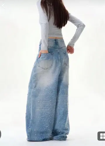 와이드 레그 스트레이트 데님 winny y2k
