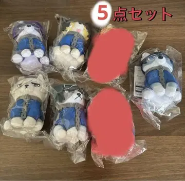 블루 록 동물 포제 마스코트 봉제 인형 키링 5종 세트