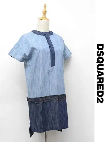 R-D429/새상품급 DSQUARED2 데님 원피스 40 파랑 이탈리아제