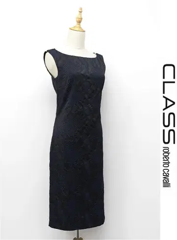 R-Q279/새상품급 로베르토 카발리 무릎 기장 원피스