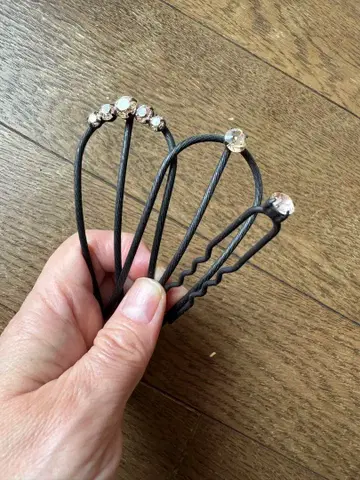 리틀문 헤어콤과 헤어핀 3개 세트, 모두 스와로브스키 비즈 부착