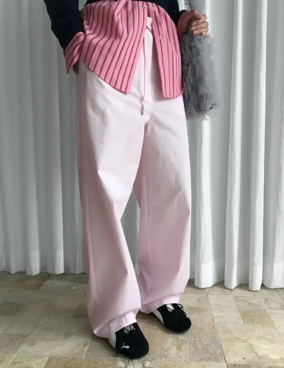 M627 팔레트 코튼 팬츠 #파우더핑크
