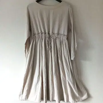 이치 코튼 린넨 개더 볼륨 와이드 롱 원피스