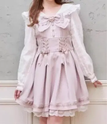 LIZLISA 메시지 체크 세일러 원피스