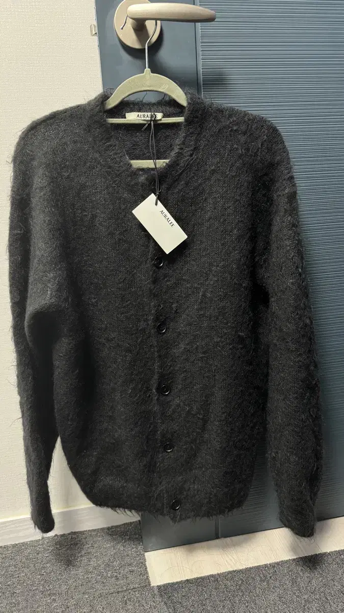 오라리 BRUSHED SUPER KID MOHAIR KNIT CARDIG