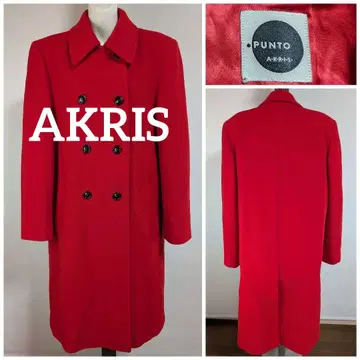 아크리스 AKRIS 빨간색 더블 브레스트 롱 코트