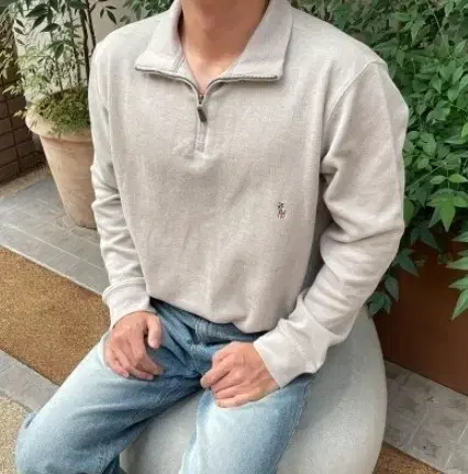폴로 남녀공용 하프 반집업