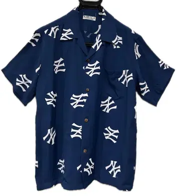 *SUN SURF 빔즈 별주 MLB 양키스 올 패턴 알로하 셔츠 M