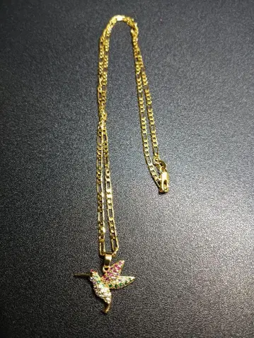 18K 도금 골드 벌새 디자인 목걸이 골드 컬러