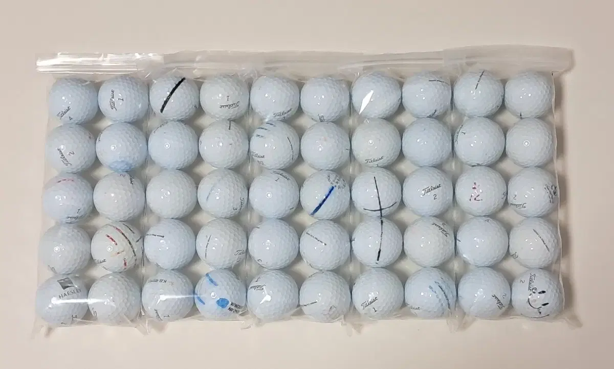 (급처리)타이틀리스트 50알 pro v1, pro v1x 혼합 로스트볼