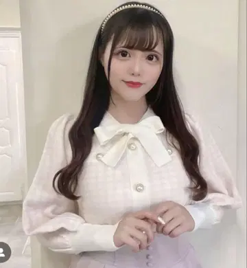 에블린 하운드투스 체크 니트 리본 니트 에블린 하운드투스 체크 리본 니트