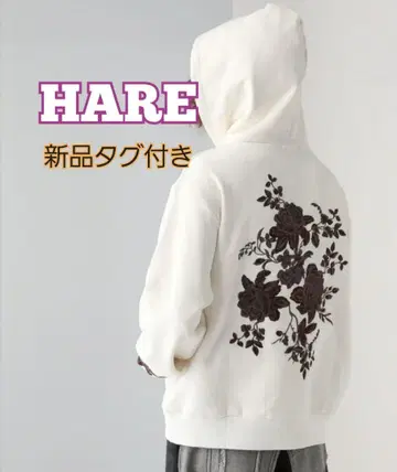 HARE 플라워 슈슈 풀오버 후드티 상의 트레이닝복