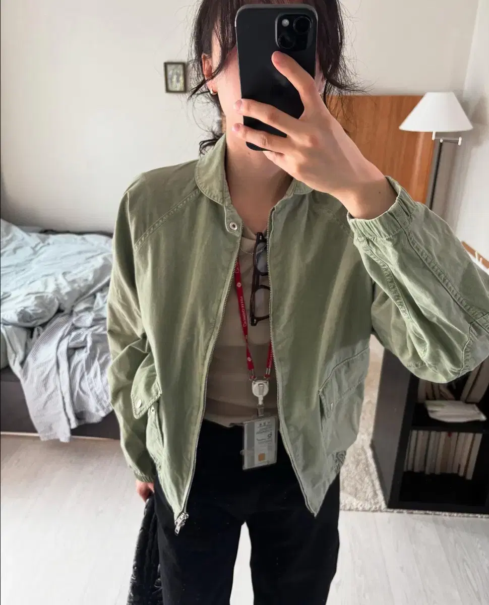 (L) 벌스데이수트 80s 블루종 자켓 세이지