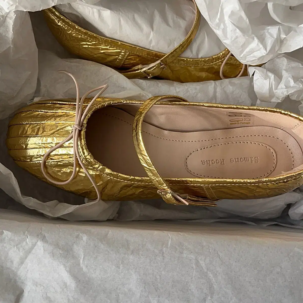 Simone Rocha Gold Flats 36 New #,#,#,#,# on  Bunjang Global Site.