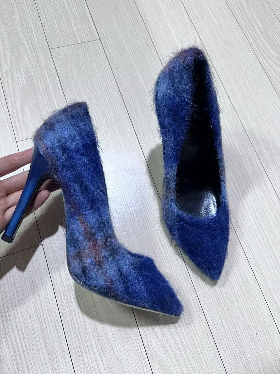 225 230 새상품 MSGM 체크 울 하이힐 구두 펌프스 마르니 산드로