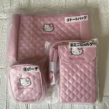 미개봉 새상품 산리오 복권 키티 토트백, 미니 숄더백, 파우치 세트 판매