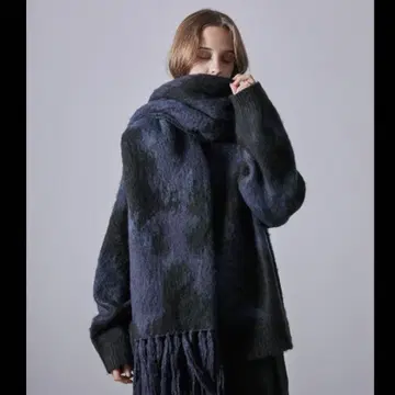 CLEL 모헤어 블렌드 샤기 디자인 대형 머플러