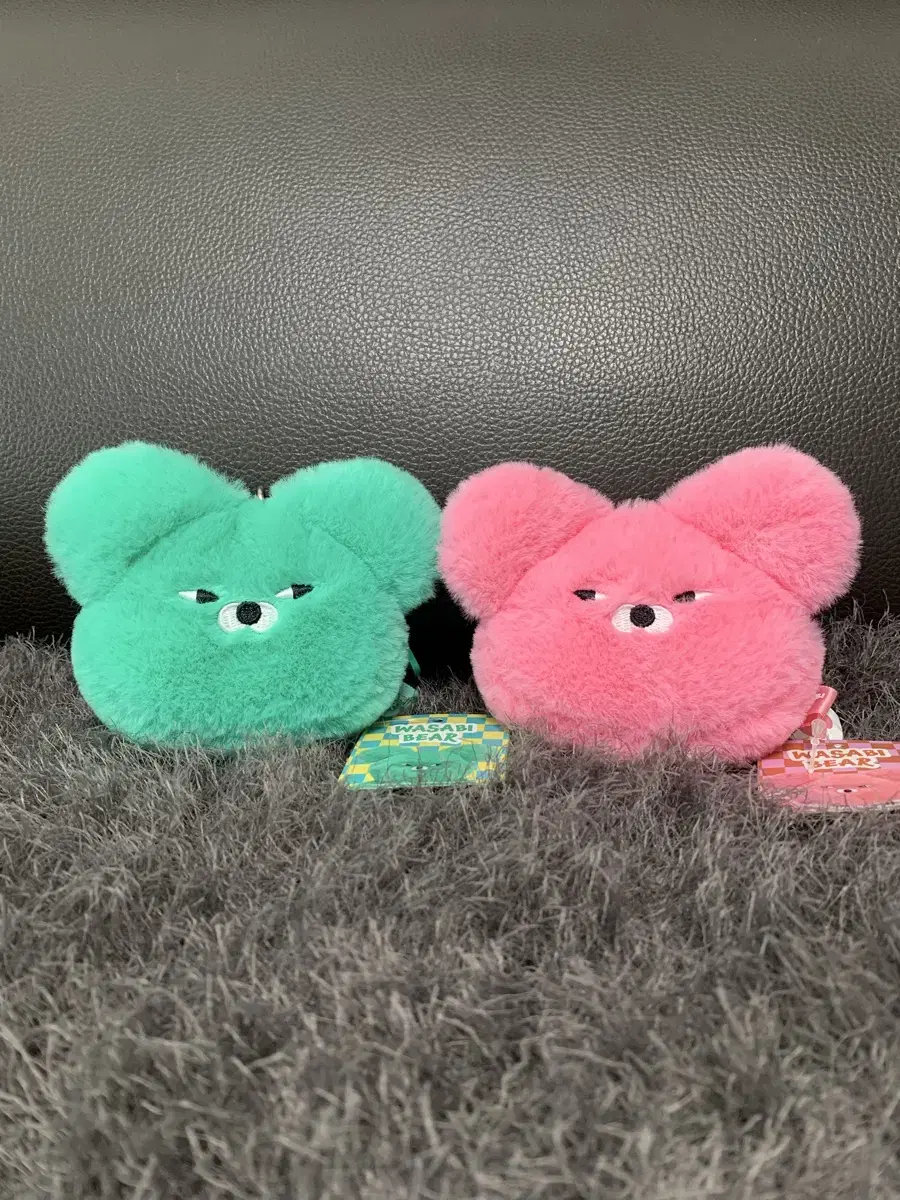 (새상품)정품 와사비베어 파우치인형키링 곰인형 커플 우정