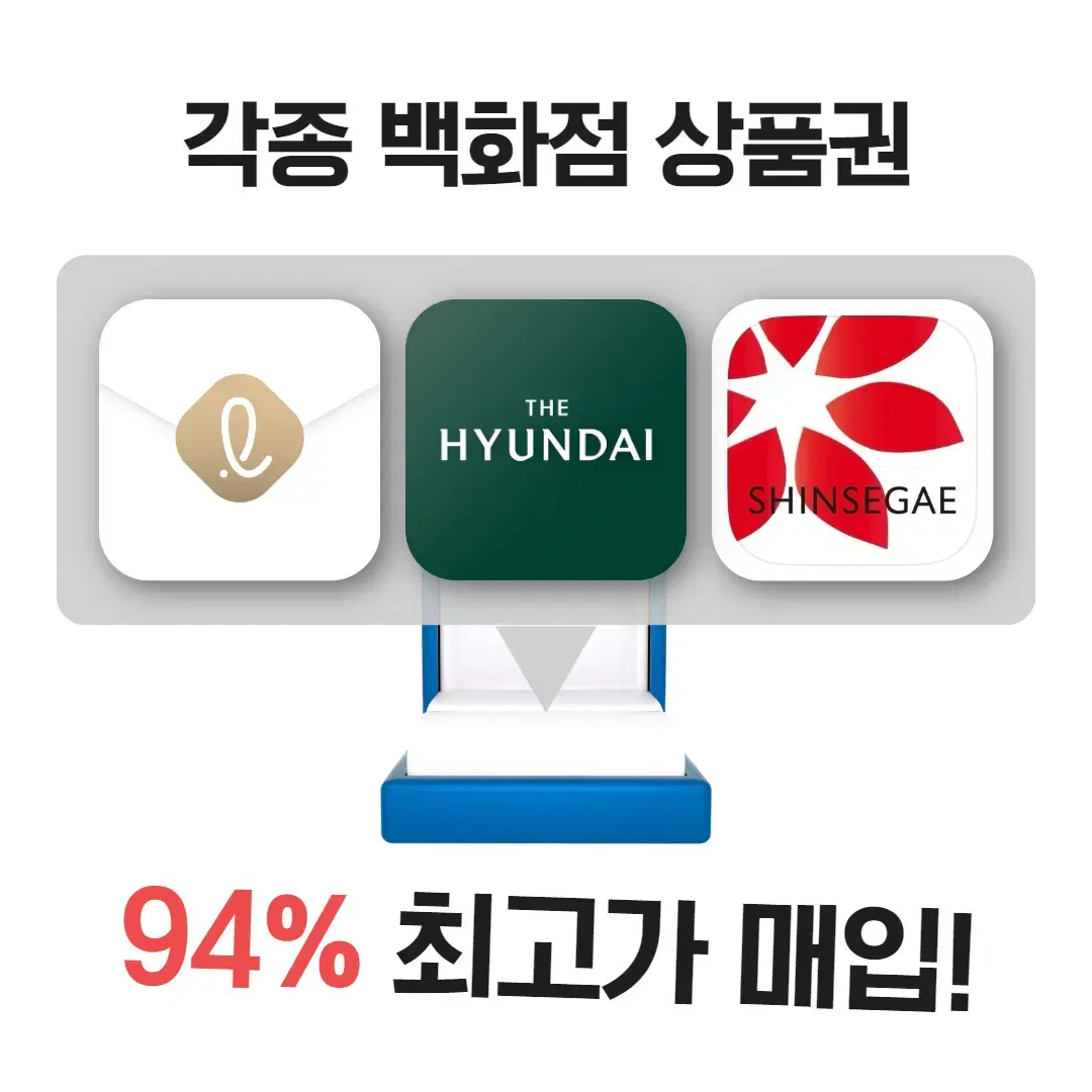 [ 95% ] 각종 백화점 모바일상품권 , 지류상품권 최고가매입
