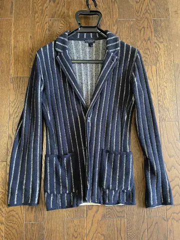 Lardini 라르디니 니트 자켓 네이비 스트라이프 XS