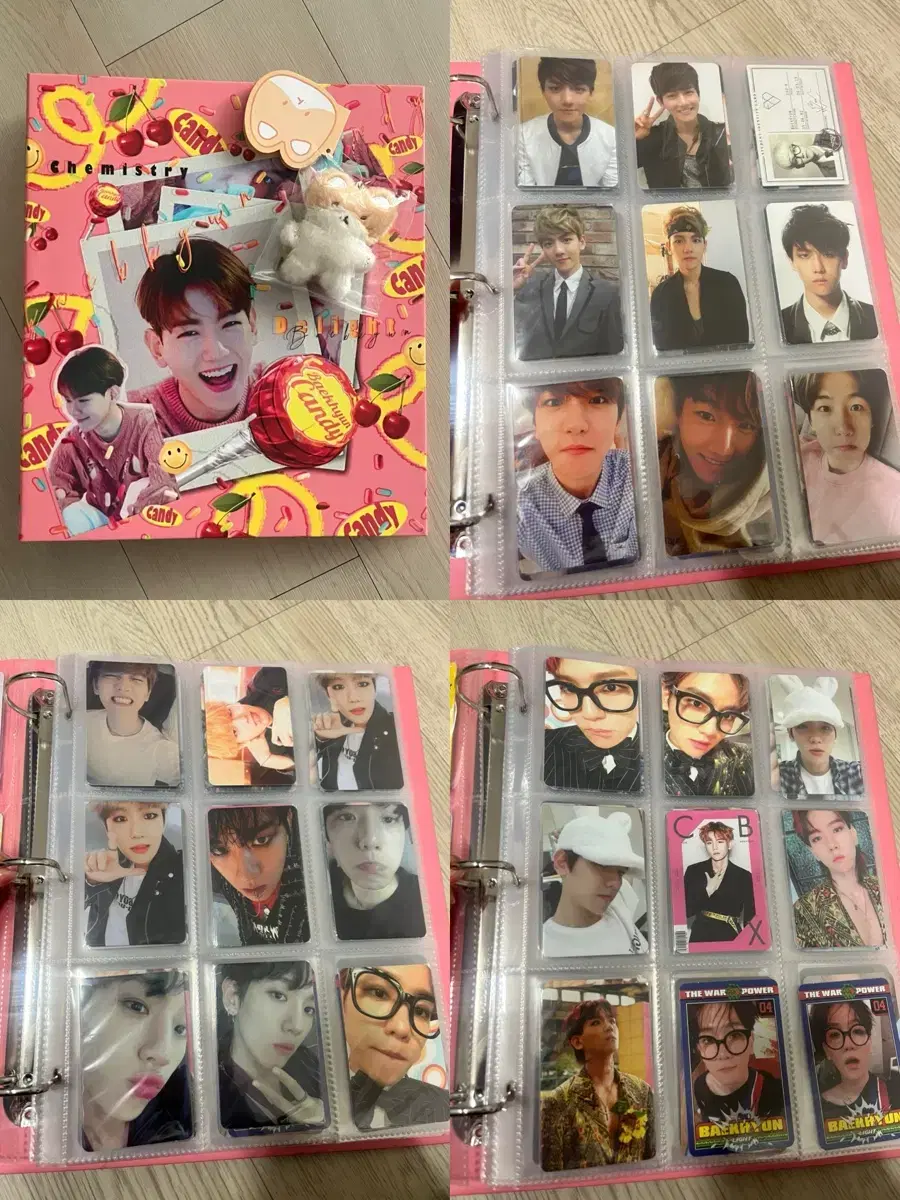 EXO 엑소 백현 터래기+공식 포토카드 드래곤볼 115장,마그넷2개