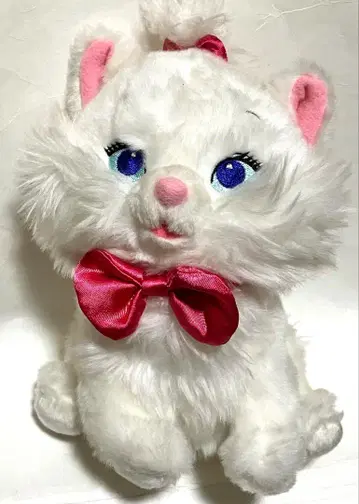 디즈니 스토어 마리 봉제 인형 핑크 리본 택 포함