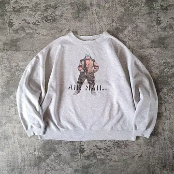 구제 의류 90년대 USA제 USPS 우편 파이롯트 프린트 맨투맨