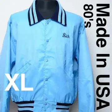 델롱 나일론 스타디움 자켓 메이드 인 USA XL 사이즈 하늘색