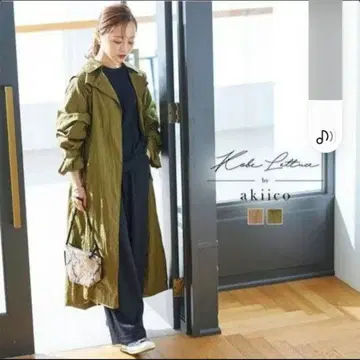 고베 레터스 트렌치코트 여성용 다나카 아키코 콜라보 카키