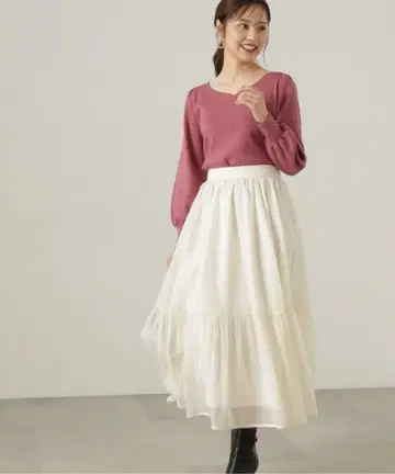PROPORTION BODY DRESSING 시어 절개 개더 스커트