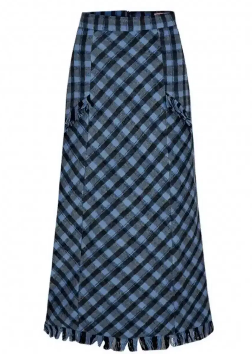bloo Check Long Skirt