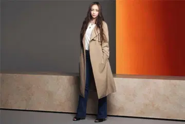 아무로 나미에 H&M 콜라보 베이지 트렌치코트 롱