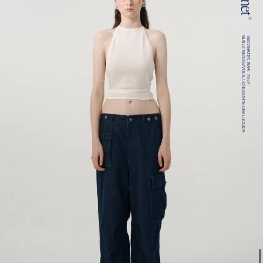 THE BARNNET / inés ribbon strap top