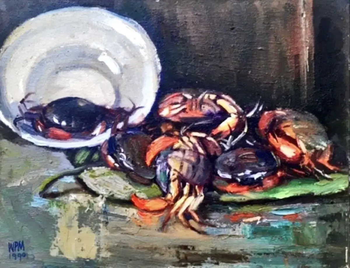 [그림] 미얀미 작가 Win Pe Myint 유화 "The Crabs"