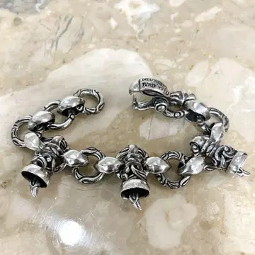 굵직한 디멘션 버드 3줄 벨 팔찌 실버 925 3벨
