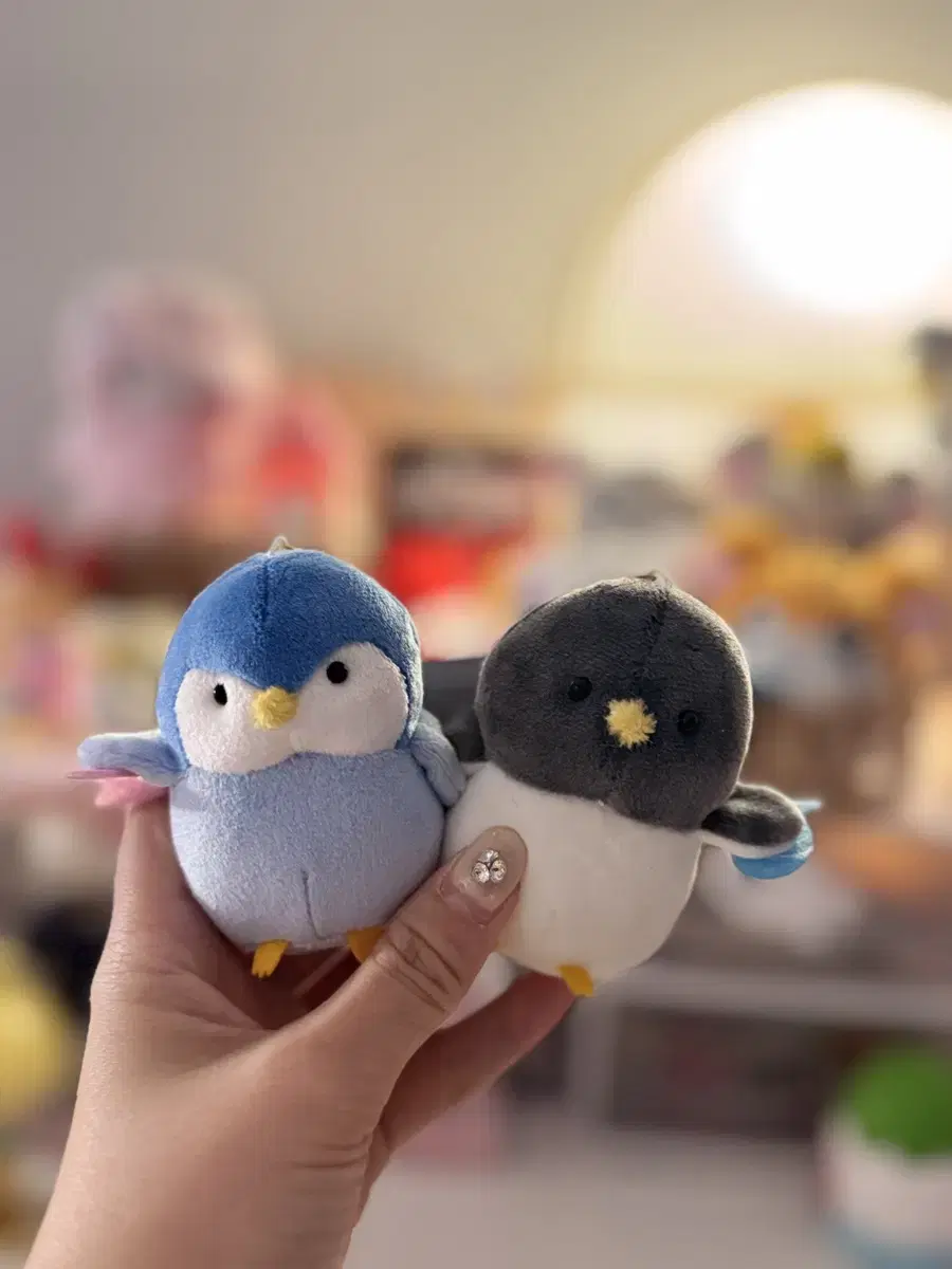 2개세트 자석 인형키링(펭귄, 오바케누)
